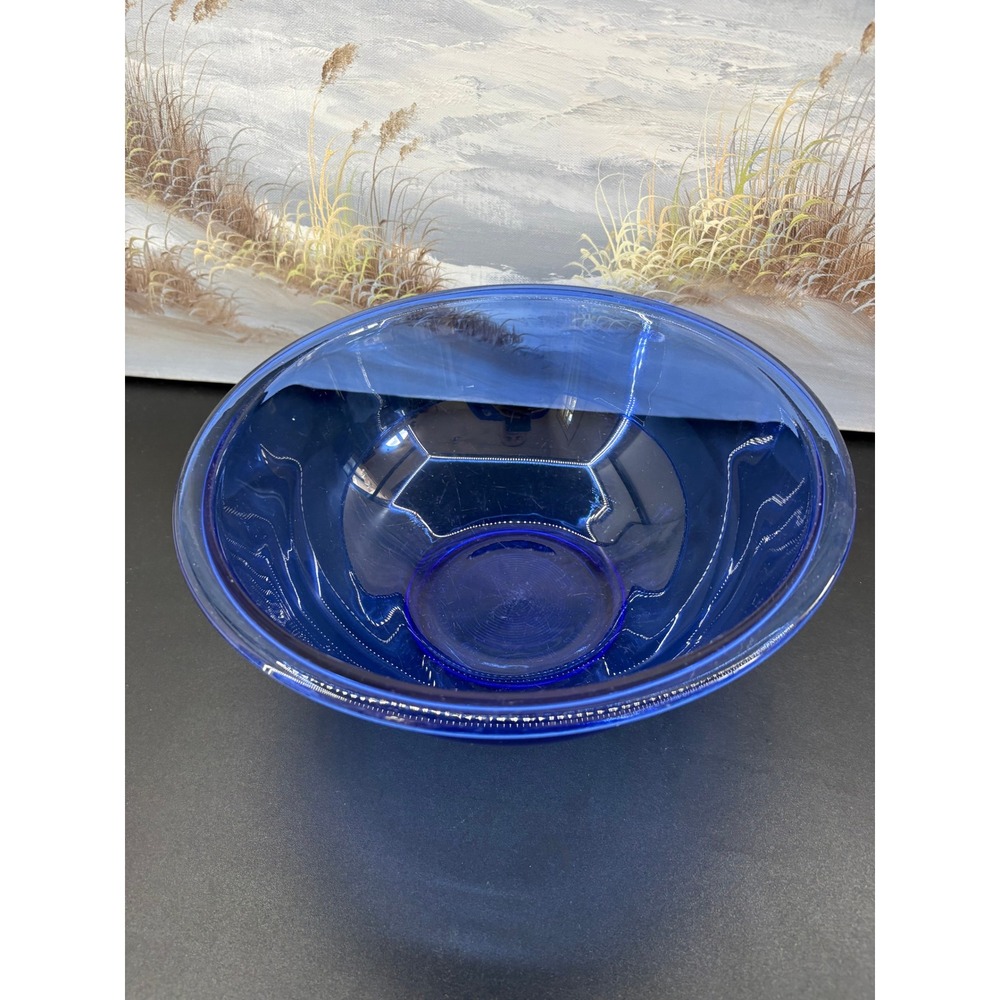 Pyrex 325 Cobalt Blue Glass Mixing Bowl 2.5L Round Serving Bowl Vintage
